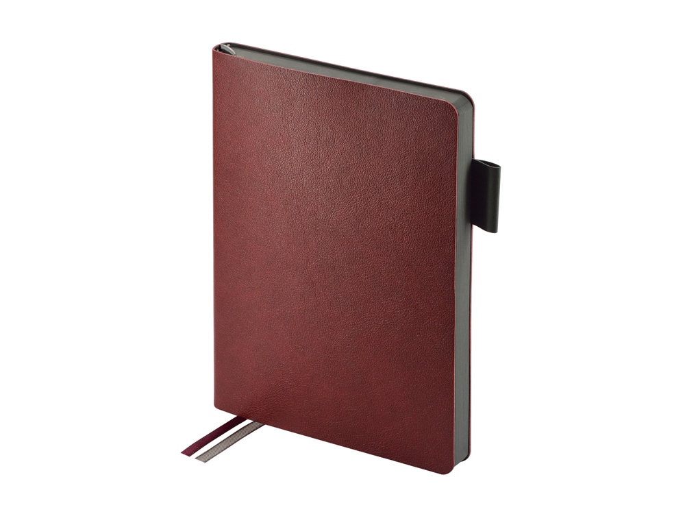 Ежедневник А5 датированный "Boston" 2026, бордовый с серым обрезом